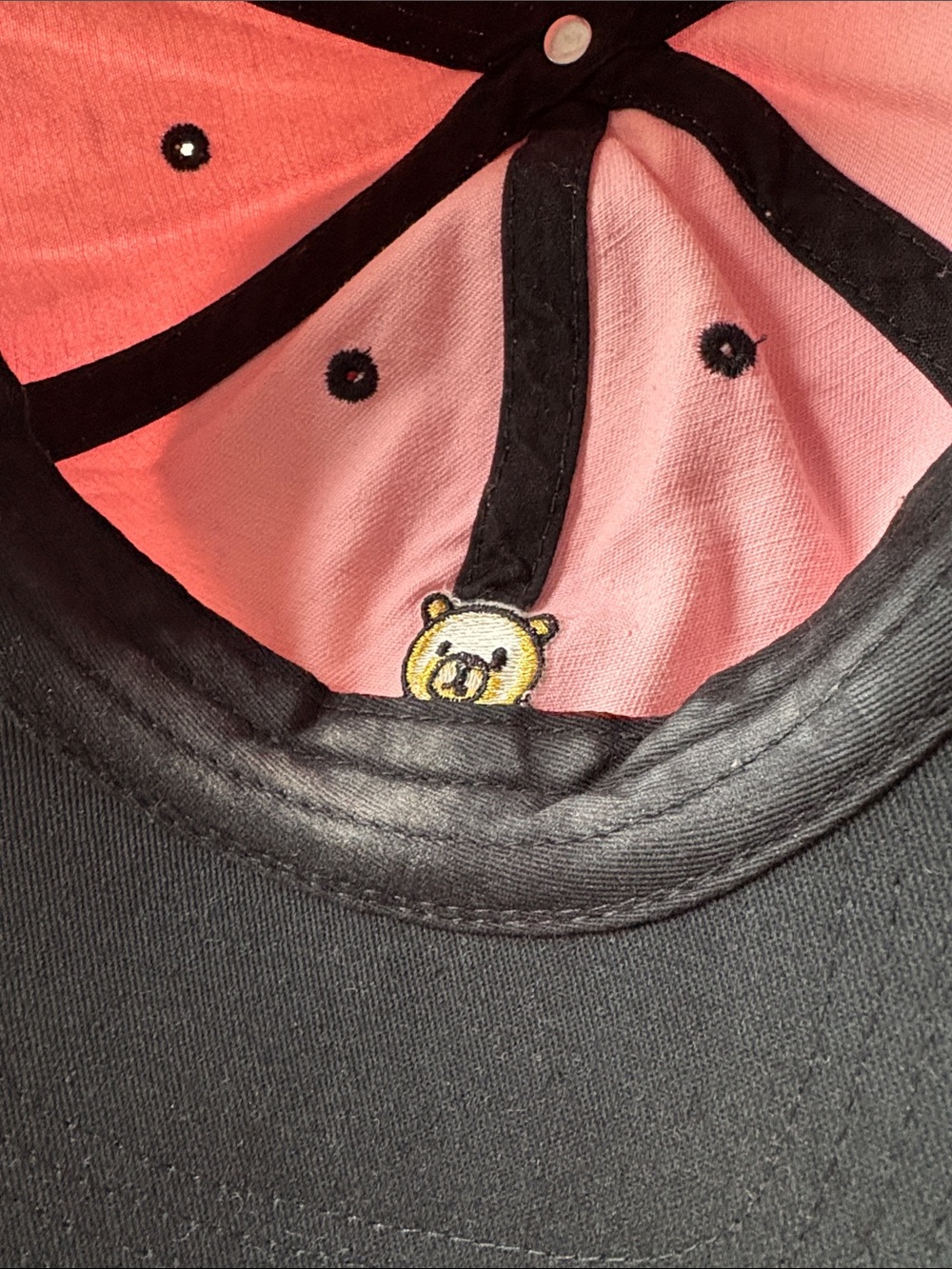 Teddy Fresh Baseball Cap Hat Pink Black Bear Embroidered OSFM - Picture 8 of 8